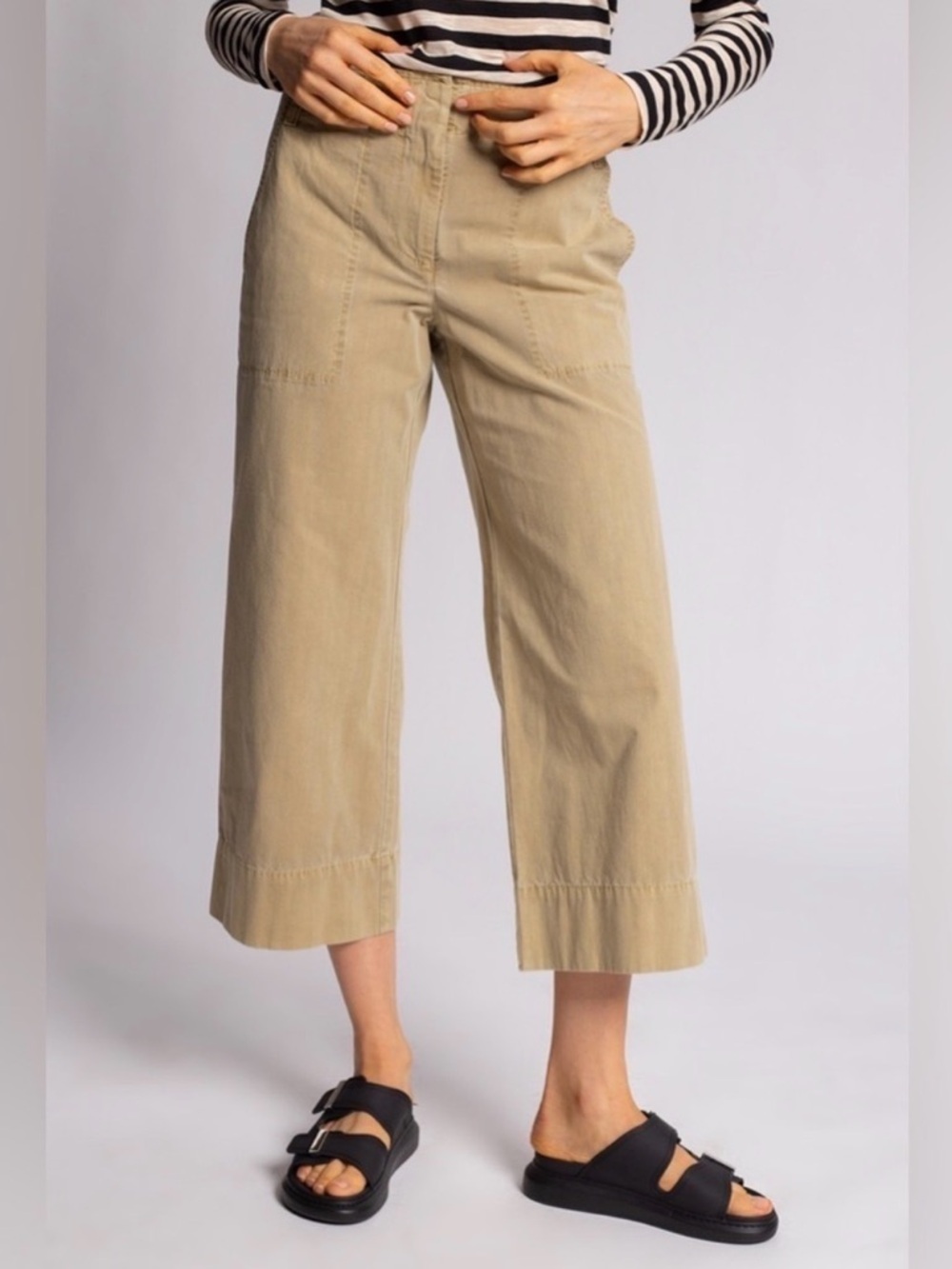Proenza Schouler White Label — Wide Leg Cotton Utility Pants — Size 12 — NWT
